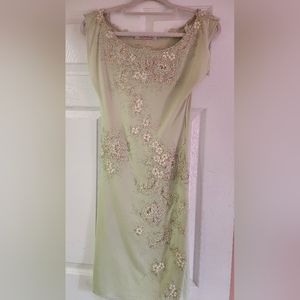 Green dress with stones